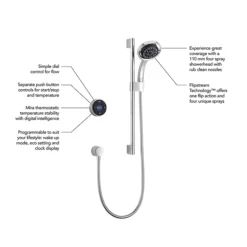 Mira Platinum Rear Fed Digital Shower - High Pressure