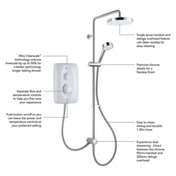 Mira Jump Dual 10.8 KW Electric Shower - White