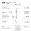 Mira Evoco Triple Outlet Chrome Thermostatic Mixer Shower With Bathfill