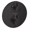 Hansgrohe Ecostat S Thermostat 2 Function Concealed Finish Set - Matt Black