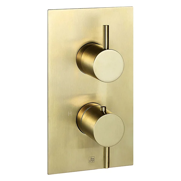 JTP Vos Brushed Brass Single Outlet Thermostatic Concealed Shower Valve - Image 2