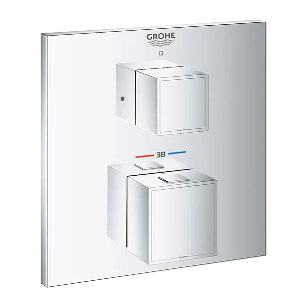 Grohe Grohtherm Cube 1-Outlet Thermostatic Shower Mixer Trim With Shut-Off Valve - Image 3