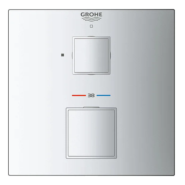 Grohe Grohtherm Cube 1-Outlet Thermostatic Shower Mixer Trim With Shut-Off Valve - Image 2