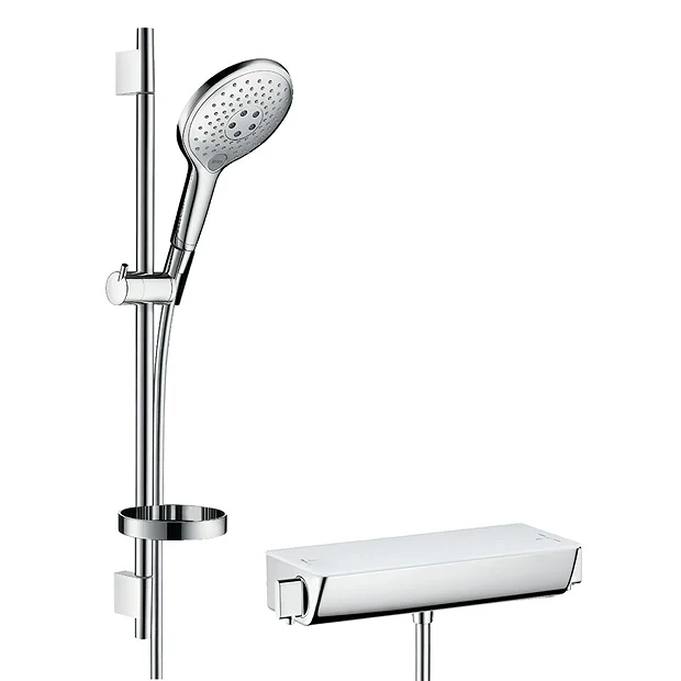 Hansgrohe Raindance Select S 150 With Ecostat Select Thermostatic Shower Mixer - White/Chrome - Image 2