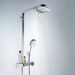 Hansgrohe Raindance Select E Showerpipe 300 With ShowerTablet Select 300 Thermostatic Shower - Chrome