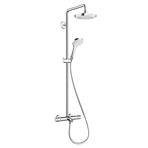 Hansgrohe Croma Select E Showerpipe 180 Thermostatic Bath Shower Mixer - Image 2