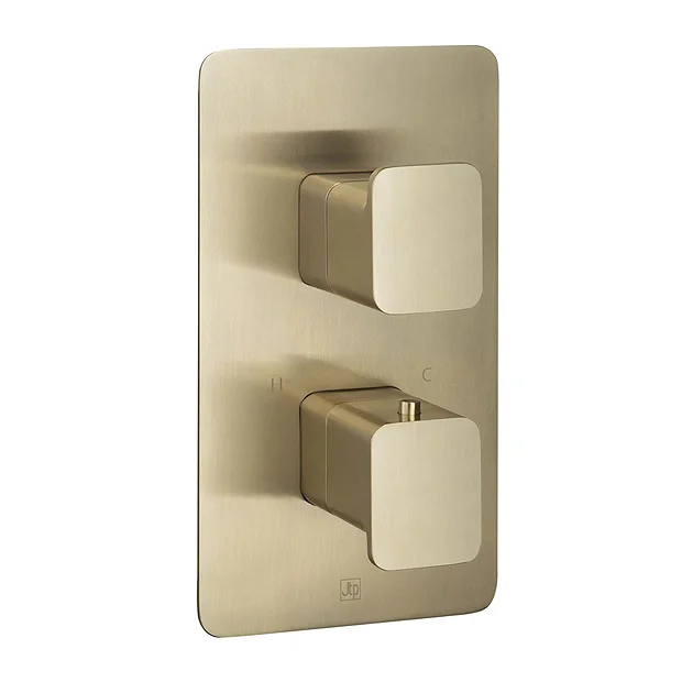 JTP Hix Brushed Brass Single Outlet Thermostatic Concealed Shower Valve - Image 2