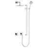 Keuco Ixmo Square Thermostatic Shower System With Head + Slide Rail Kit - Chrome