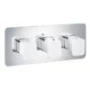 JTP Axel Triple Outlet Thermostatic Concealed Shower Valve Horizontal With Matt White Handles