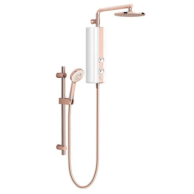 AQUAS AquaMax Flex Manual Smart 9.5KW White + Rose Gold Electric Shower - Image 2
