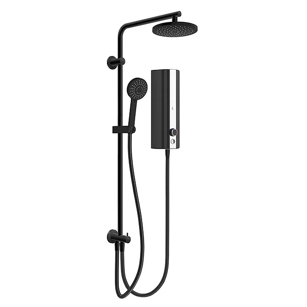 AQUAS Aquamax Pro With Column Manual 9.5kw Matt Black Electric Shower - Image 2