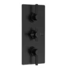Hudson Reed Tec Pura Plus Concealed Thermostatic Triple Shower Valve With Diverter - Matt Black