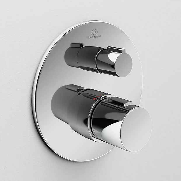Ideal Standard Ceratherm T100 Chrome Built-In Thermostatic 1 Outlet Round Shower Mixer + Easybox