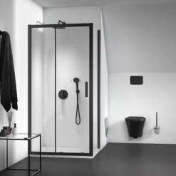 Ideal Standard Silk Black Ceratherm T100 Built-In Thermostatic 2 Outlet Bath Shower Mixer