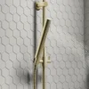 Arezzo Brushed Brass Round Bar Shower Valve Incl. Slide Rail Kit With Pencil Handset