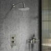 Arezzo Brushed Gunmetal Grey Round Modern Twin Concealed Shower Valve