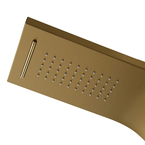 Arezzo Shower Tower Panel - Brushed Brass (Thermostatic) - Image 3