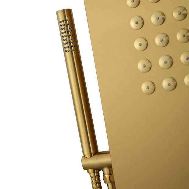 Arezzo Shower Tower Panel - Brushed Brass (Thermostatic) - Image 4