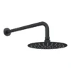 Arezzo Matt Black Round Shower System (Fixed Head, Handset + Integrated Parking Bracket)