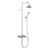Burlington Eden Thermostatic Two Outlet Exposed Shower Bar Valve, Rigid Riser & Kit With Fixed Head