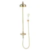 Crosswater Belgravia Unlacquered Brass Thermostatic Shower Valve With 8" Fixed Head & Handset