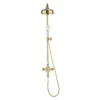 Crosswater Belgravia Unlacquered Brass Thermostatic Shower Valve With 8" Fixed Head, Slider Rail & Handset