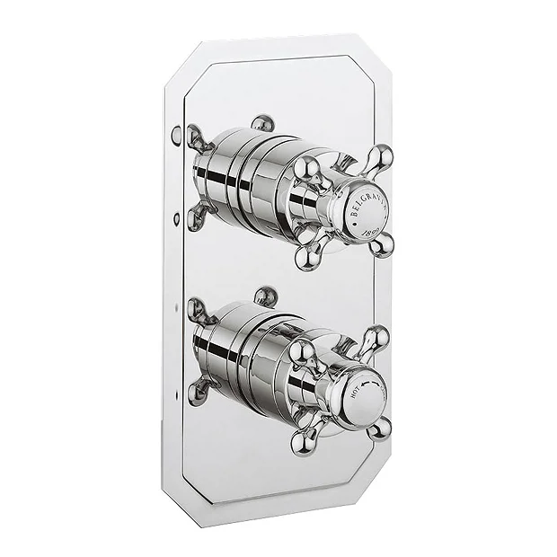 Crosswater Belgravia Crosshead Slimline Thermostatic Shower Valve With 2 Way Diverter