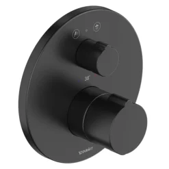 Duravit C.1 Round Thermostatic Shower Mixer With Diverter For Concealed Installation - Matt Black