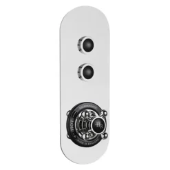 Hudson Reed Topaz Black Traditional Two Outlet Push-Button Shower Valve