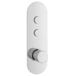 Nuie Round Push Button Shower Valve - Two Outlet