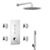 Cruze Round Push-Button Shower Valve Pack With Handset, 4 Body Jets + Shower Head