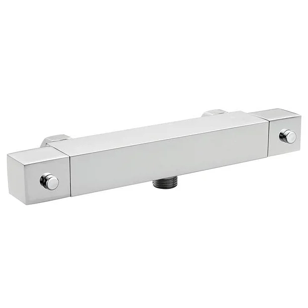 Nuie Square Thermostatic Bar Valve (Bottom Outlet) - Chrome - Image 2