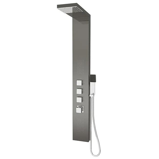 Milan Shower Tower Panel - Dark Chrome (Thermostatic) - Image 3