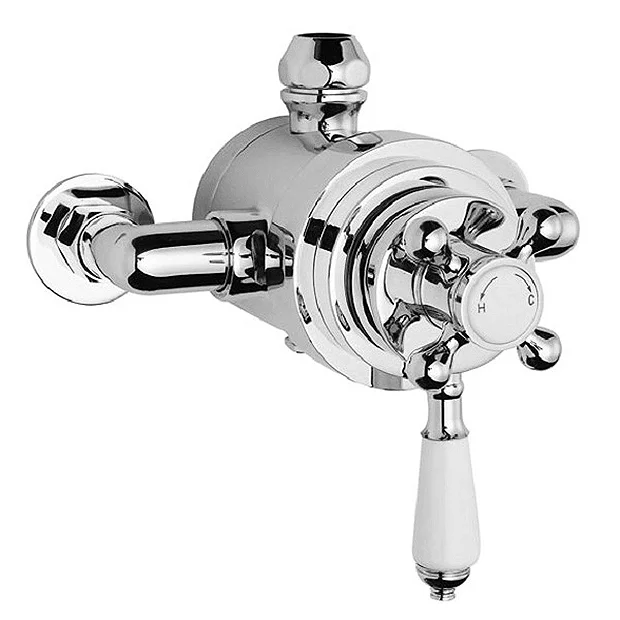 Nuie Traditional Luxury Rigid Riser Kit With Diverter & Dual Exposed Shower Valve - Image 4
