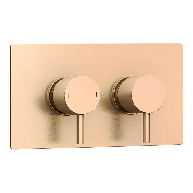 Arezzo Brushed Bronze Round Shower Package With Concealed Valve + Head - Image 4