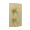 Heritage Dartmouth 2 Outlet Twin Concealed Thermostatic Shower Valve - Brushed Brass