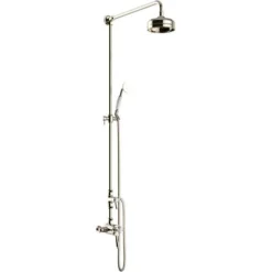Heritage Dawlish Exposed Shower With Premium Fixed Riser Kit & Diverter To Handset - Vintage Gold