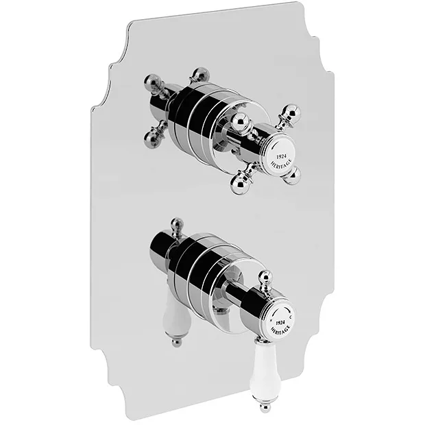 Heritage Glastonbury Twin Concealed Shower Valve With Two Outlet Diverter - Chrome