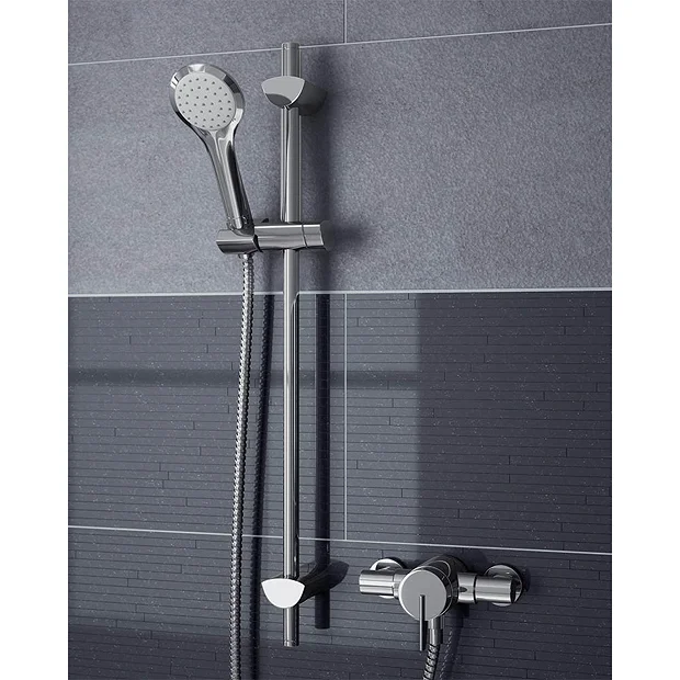 Bristan Sonique2 Exposed Thermostatic Surface Mounted Shower Valve With Adjustable Riser - Image 4