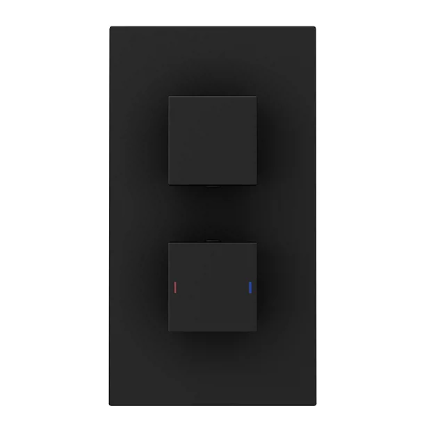 Arezzo Matt Black Square Thermostatic Shower Pack Incl. Wall Mounted Head + Slider Rail Kit - Image 6