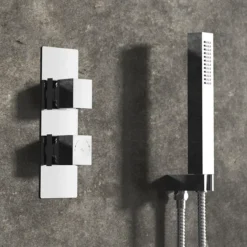 Hudson Reed Square Twin Concealed Thermostatic Shower Valve With Diverter