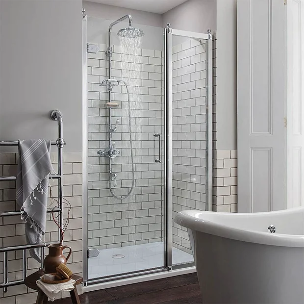 Burlington Stour Thermostatic Exposed Two Outlet Shower Valve, Rigid Riser, Hose & Handset With Fixed Shower Head - Image 3