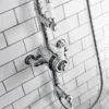 Burlington Stour Thermostatic Exposed Two Outlet Shower Valve, Rigid Riser, Hose & Handset With Fixed Shower Head