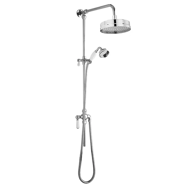 Nuie Traditional Luxury Rigid Riser Kit With Diverter & Dual Exposed Shower Valve - Image 3