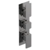 Venice Cubo Triple Thermostatic Shower Valve With Diverter - Brushed Gun Metal